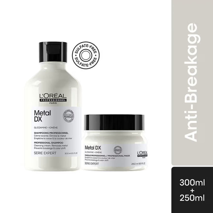 L'Oreal Professionnel Metal Dx Shampoo & Hair Mask Combo For Stronger, Shinier Hair