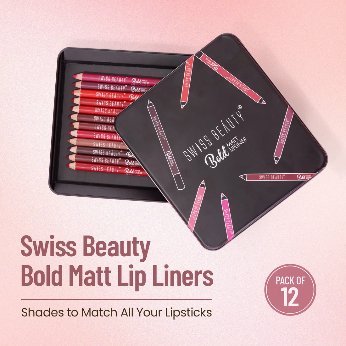Bold Matte Lipliner Pack Of 12 Pcs - Shringar Bazaar