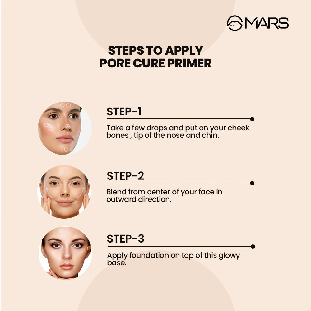 MARS Pore Cure Long Lasting Makeup Primer, Transparent