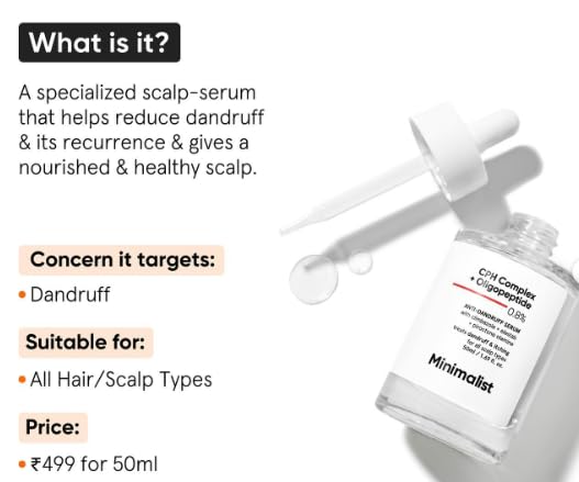 Minamalist CPH Complex + Oligopeptide 0.8% Anti-Dandruff Serum - Shringar Bazaar