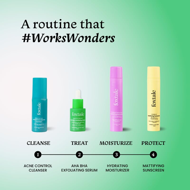Foxtale 2% Salicylic Acid AHA BHA Exfoliating Serum with Niacinamide
