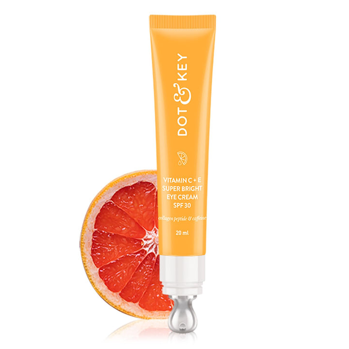 Dot & Key Vitamin C + E Super Bright Under Eye Cream | Fades Dark Circles & Pigmentation | Boosts Collages & Skin Firmness | For Glowing Even Toned Skin | Reduces Puffiness | For All Skin Types | 20m - Shringar Bazaar