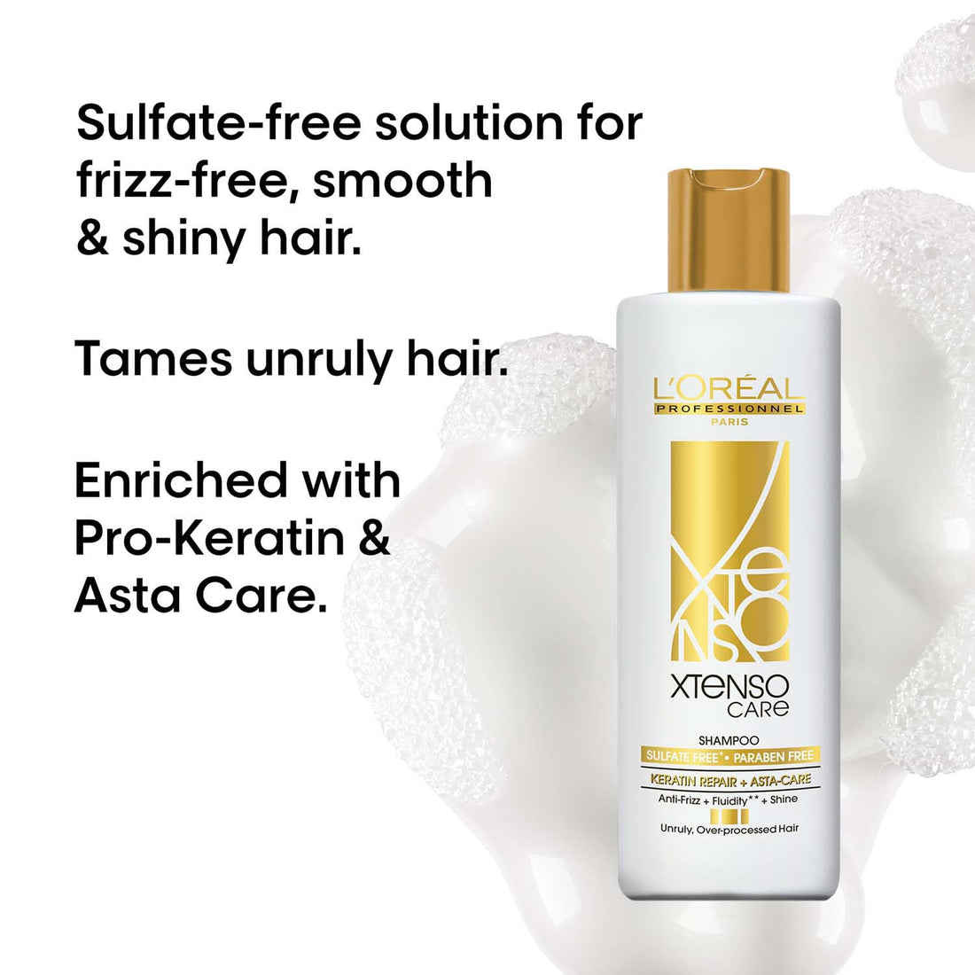 L'Oréal Professionnel Xtenso Care Sulfate-Free Shampoo for Frizz-Free, Shiny & Manageable Hair 250ml | With Pro Keratin & Asta Care | For Men & Women | Unruly, Unmanageable Hair - Shringar Bazaar
