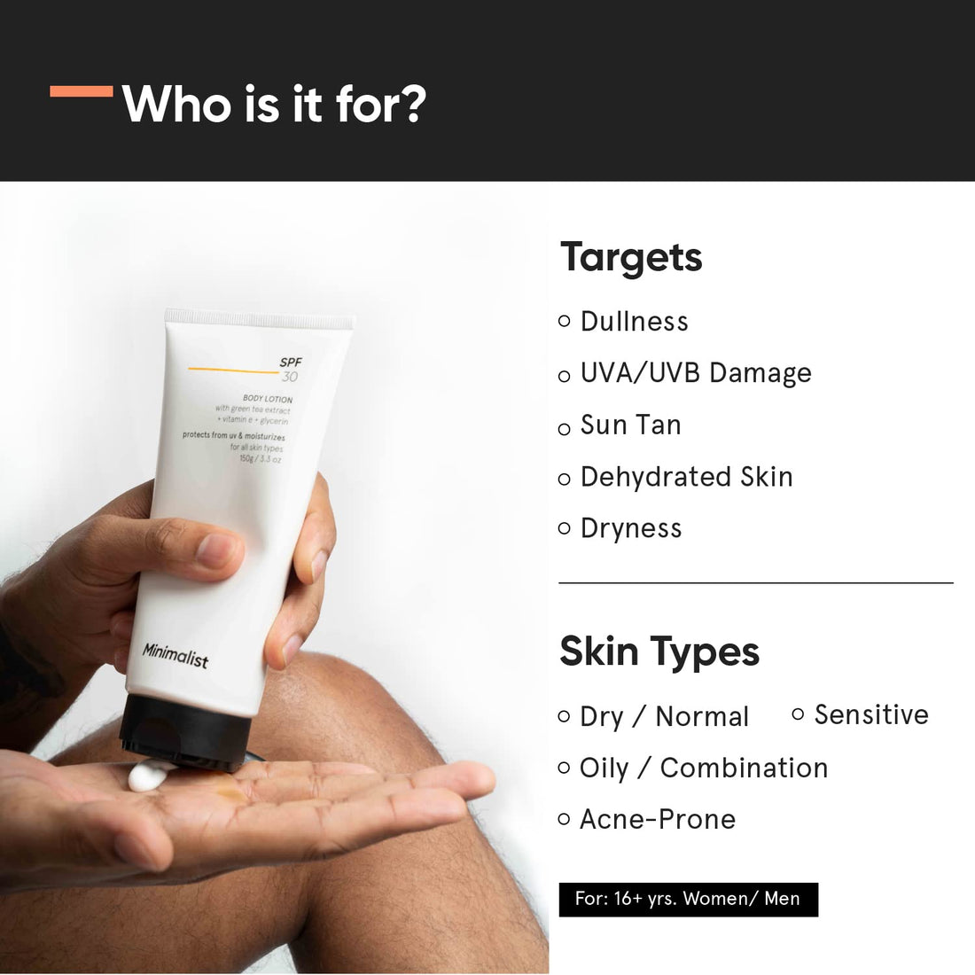 Minimalist SPF 30 Body Sunscreen, UVA & UVB Protection | Nourishing Lotion | Broad Spectrum PA+++ Sunscreen for All Skin Types - Shringar Bazaar