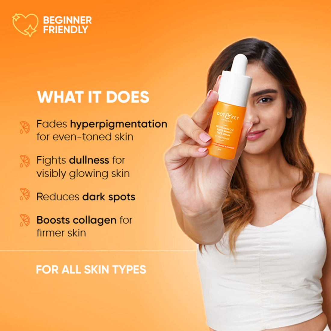 Dot & Key 10% Vitamin C + E, 5% Niacinamide Serum | Vitamin C Serum For Glowing Skin | Fades Dark Spots | Vit C Serum with Blood Orange & Pumpkin | For Uneven & Dull Skin | For All Skin Types - Shringar Bazaar