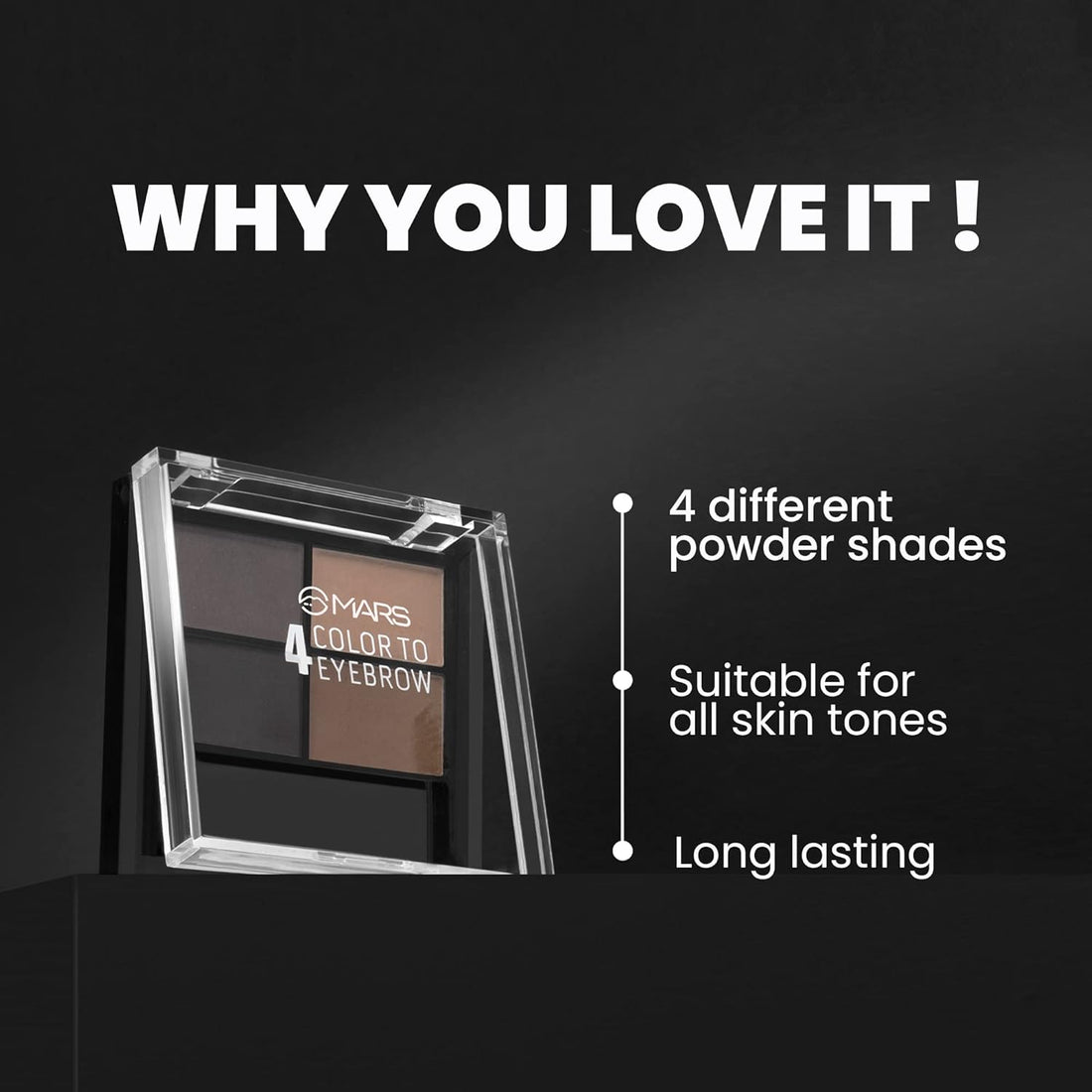 MARS 4 in 1 Eyebrow Powder Cake with Angled Eyebrow Brush and Spoolie - Shringar Bazaar
