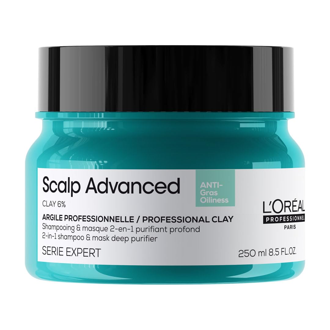 L’Oréal Professionnel Scalp Advanced Anti-Oiliness 2-In-1 Deep Purifier Clay 250gms| For Very Oily Scalps | Purifies the Scalp Deeply with 3% AHA & 6% Clay | For Men & Women - Shringar Bazaar