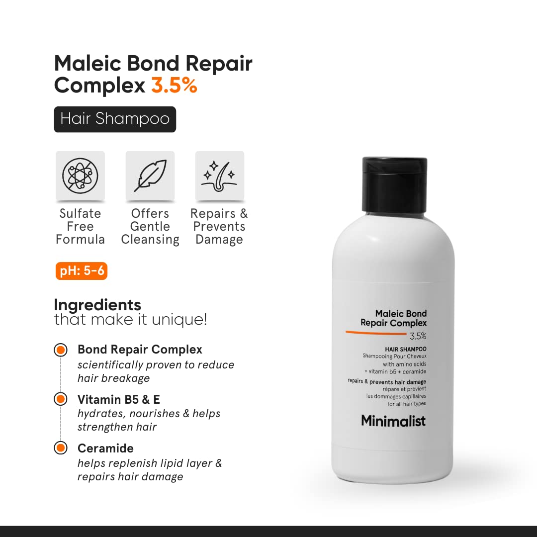 Minamalist Maleic Bond Repair Complex 3.5% Hair Shampoo - Shringar Bazaar