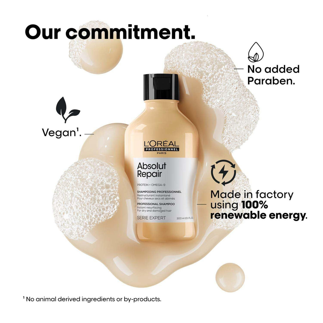 L'Oréal Professionnel Absolut Repair Shampoo for Dry & Damaged Hair - 300ml | Professional shampoo for Strengthening and Repairing Hair, With Protein & Omega-9, For Men & Women - Shringar Bazaar