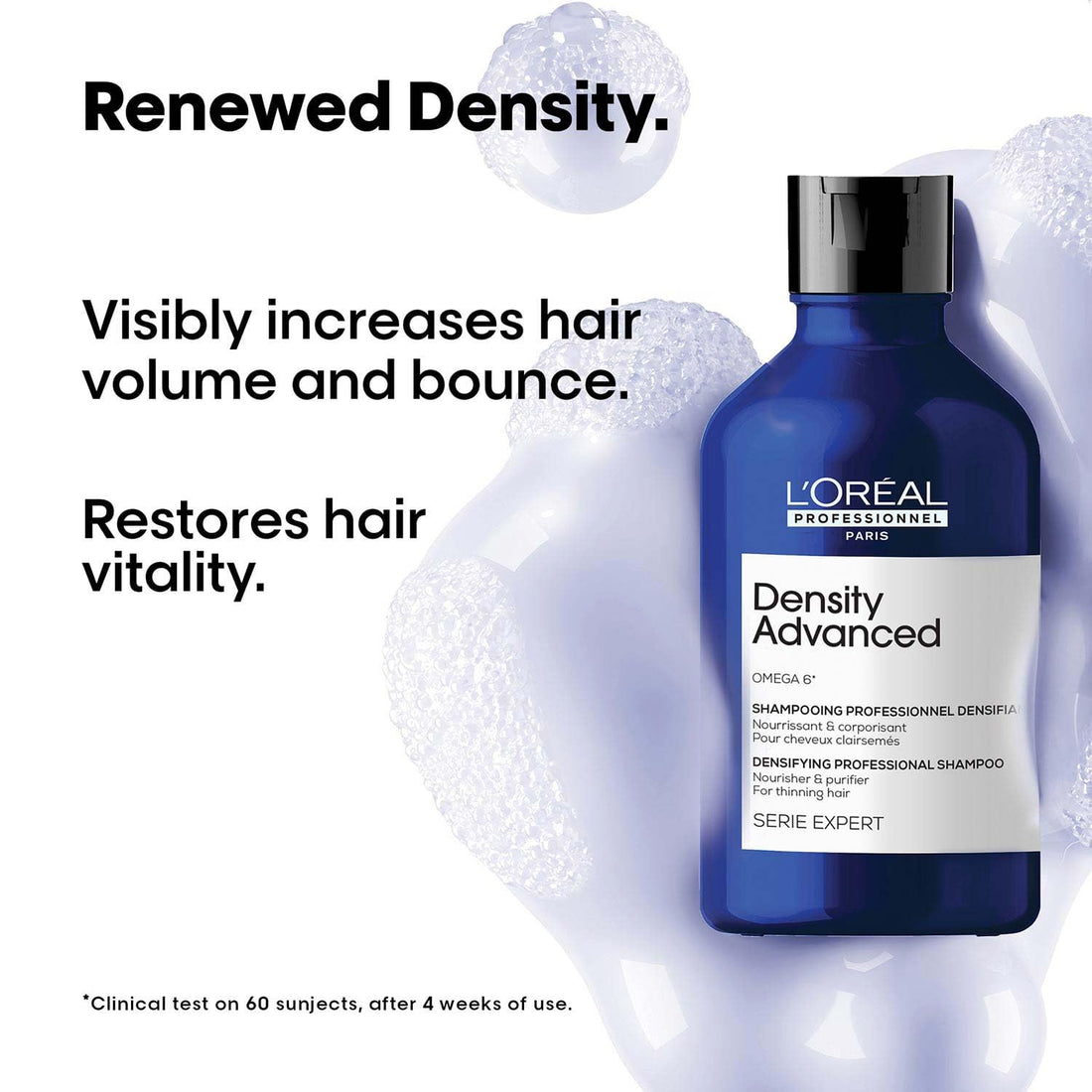 L’Oréal Professionnel Density Advanced Shampoo for Thinning Hair 300ml | Visibly Increases Hair Volume & Bounce with Omega 6 | Restore Hair Vitality | For Men & Women - Shringar Bazaar