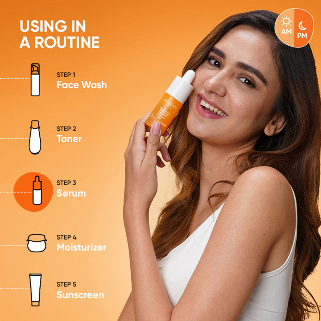 Dot & Key 10% Vitamin C + E, 5% Niacinamide Serum | Vitamin C Serum For Glowing Skin | Fades Dark Spots | Vit C Serum with Blood Orange & Pumpkin | For Uneven & Dull Skin | For All Skin Types - Shringar Bazaar