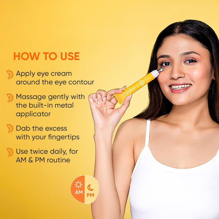 Dot & Key Vitamin C + E Super Bright Under Eye Cream | Fades Dark Circles & Pigmentation | Boosts Collages & Skin Firmness | For Glowing Even Toned Skin | Reduces Puffiness | For All Skin Types | 20m - Shringar Bazaar