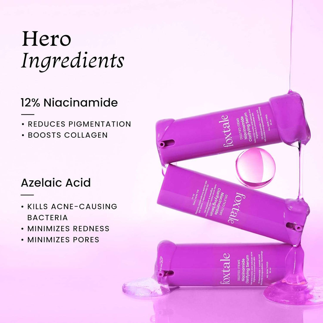 Foxtale 12% Niacinamide Face Serum with Azelaic Acid
