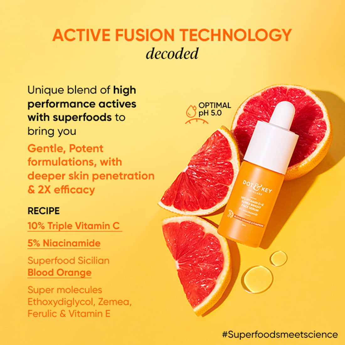 Dot & Key 10% Vitamin C + E, 5% Niacinamide Serum | Vitamin C Serum For Glowing Skin | Fades Dark Spots | Vit C Serum with Blood Orange & Pumpkin | For Uneven & Dull Skin | For All Skin Types - Shringar Bazaar