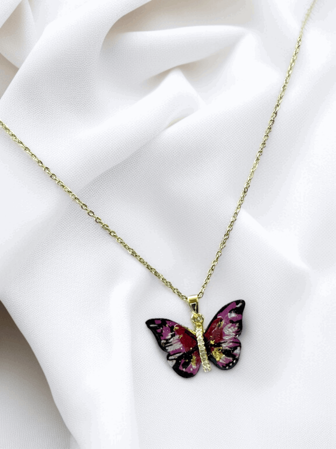 Vibrant Butterfly Charm Necklace